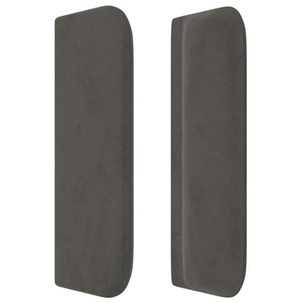Sengegavl tilbehør soveværelse møbel med sidekant 147 x 16 x 78/88 mørkegrå velour