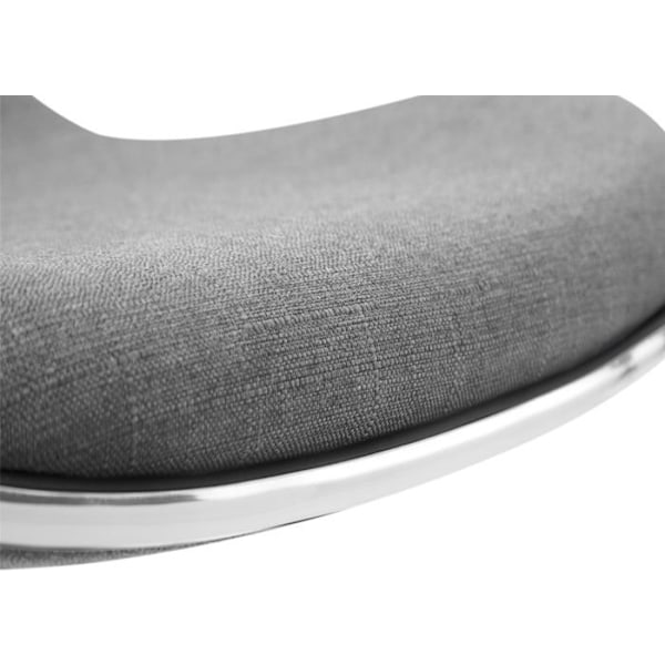 Barstol x1 ergonomisk sæde i lys gråt stof, sort metal trompetfod 10_0005392 Grå