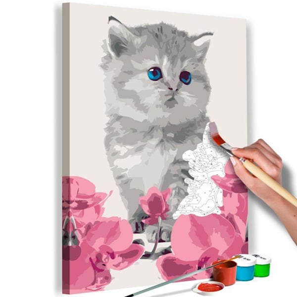 Målarset med siffror, mönster Kattunge 40 x 60