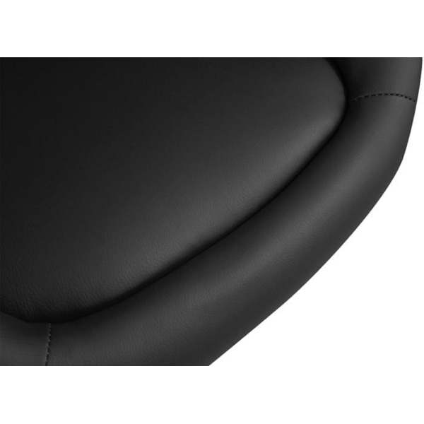 Bar stool x1 säädettävä ja pyörivä, pyöreä selkänoja mustasta PVC:stä, jalusta kromimetallia TDB10804 Metall