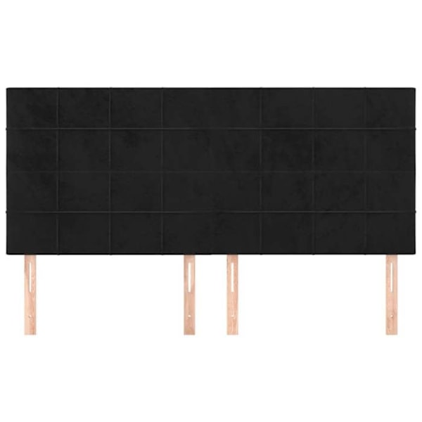 Huvudgavel till sängmöbel sovrum möbel 4 delar 100 x 5 x 78/88 svart sammets tyg