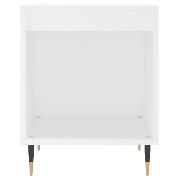 Yöpöytä avoimella lokrella 40 x 35 x 50 cm valkoista rakennuspuuta ja metallia DEC033373 Vit