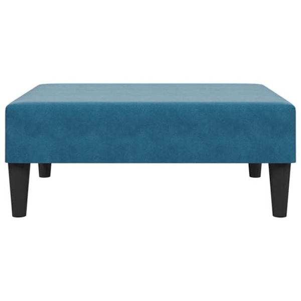 Reposefødder taburet 77 x 55 x 31 cm blå velour krydsfiner og plastik DEC030089 Blå
