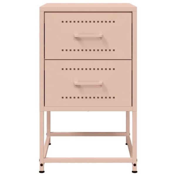 Sängbord med två lådor 36 x 39 x 60,5 cm rosafärgad stål DEC034564 Rosa