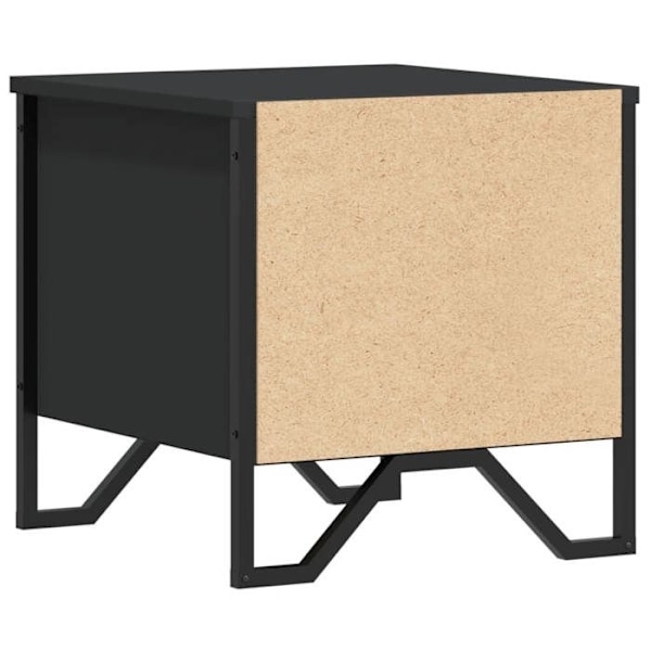 Sæt af 2 sengeborde med skuffer 40 x 41 x 40 cm sort ingeniørtræ og metal DEC035582 kastanj