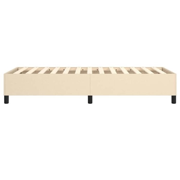Sängram - TDL - 80x200 cm - Cremefärgad tyg - 1 plats - Plywood-lameller Grädde