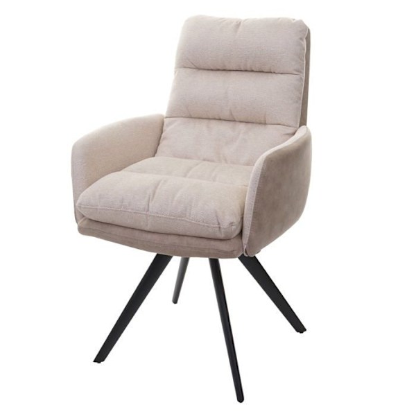 Matsalsstol köksstol svängbar automatisk position tyg/textil beige med armstöd 04_0006291 Grädde