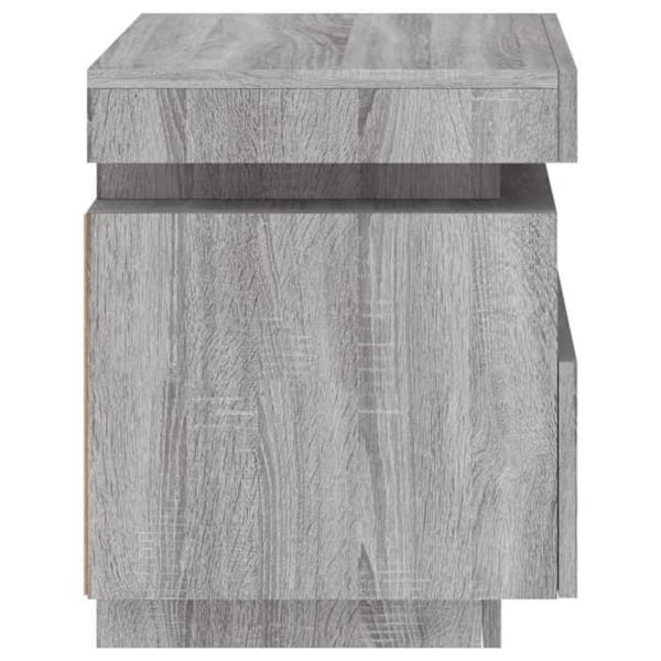 Nattesbord med skuffe og LED 40 x 39 x 48,5 cm i grå ingeniør træ DEC032787 kastanj