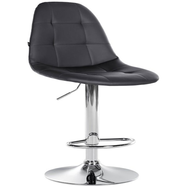Barstol x1 med justerbar fodstøtte, drejelig, sort PVC sæde, forkromet metalramme 10_0004826 Metall