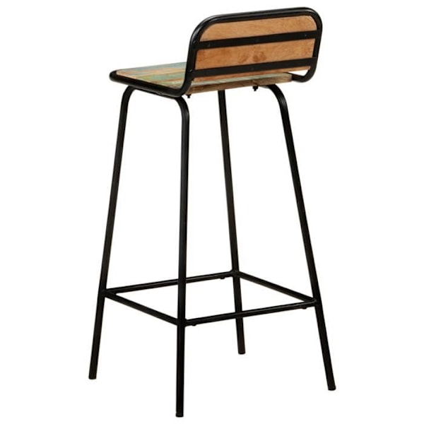 Barstools x4 korkeita tuoleja kierrätetystä puusta teräsrungolla DEC029416 kastanj