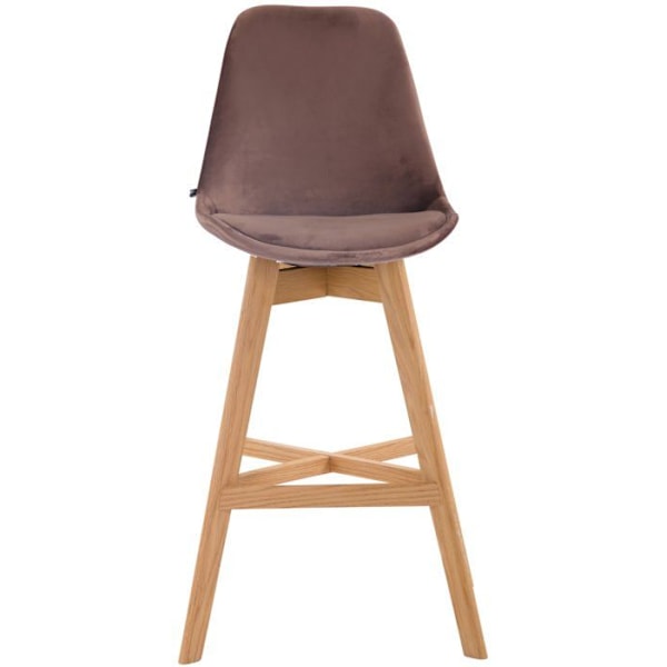 Barstol hög design i modern skandinavisk stil i brun sammet