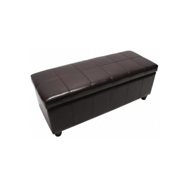 Banc med förvaring av återvunnet läder brun 112x45x45cm BAN04013 - Stort förvaringsutrymme