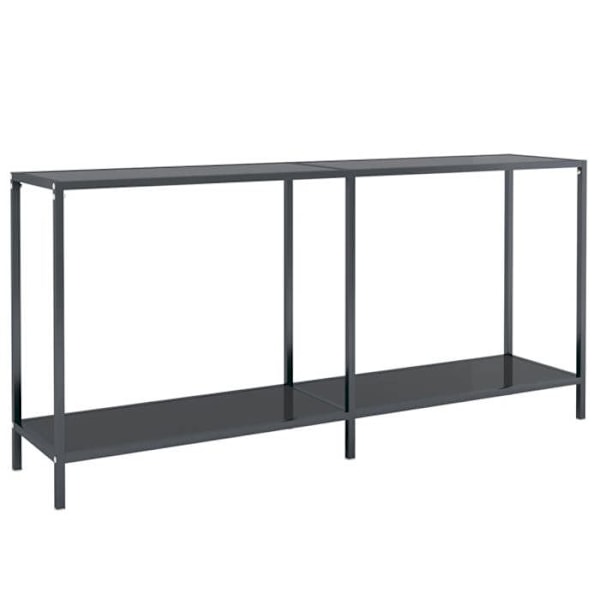 Praktisk konsolbord til en organiseret entree 160 x 35 x 75,5 cm hærdet glas og sort stål DEC032121 Svart