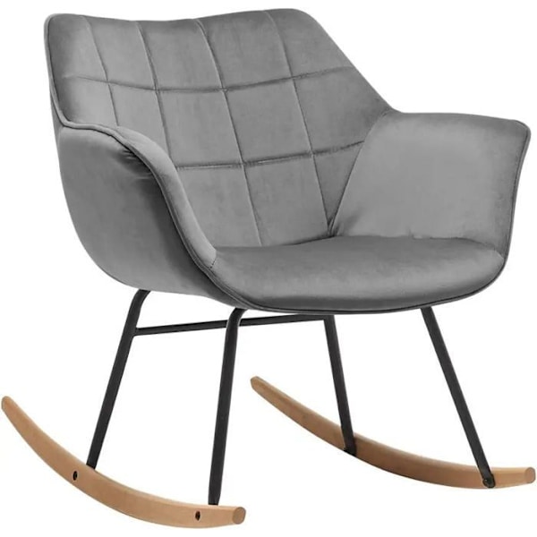 Grå velour gyngestol design - Mærke - Model - Metal- og træben