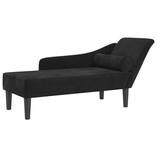 Meridienne chaise longue sohva sisätiloihin mustista samettityynyistä DEC026091 Svart