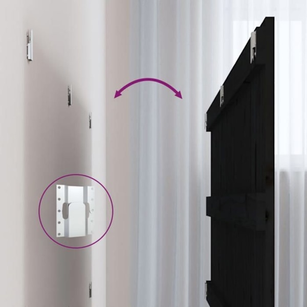 Sänggavel till sovrum väggmöbel i palettstil 127,5 x 3 x 60 svart massivt trä Svart