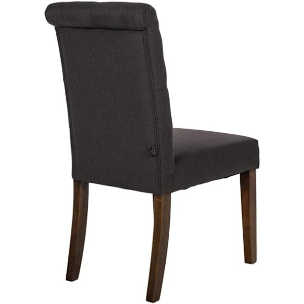 Ruokapöydän tuoli x1 tummanharmaa kangaspäällinen, puujalat ruskea 10_0002049 kastanj