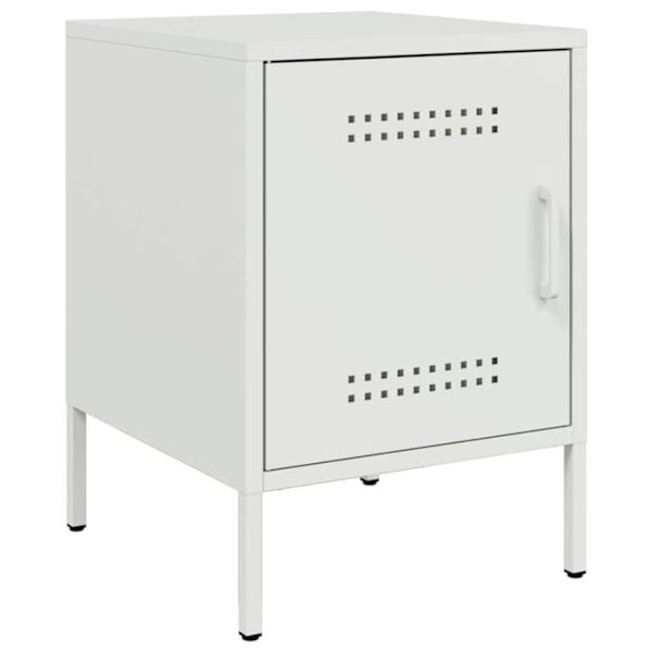 2 kpl yöpöytiä ovella, sisällä hylly 36 x 39 x 50,5 cm valkoinen teräs DEC034866 Vit