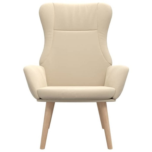 Modern design lounge chair sofa in cream fabric DEC026656 Grädde
