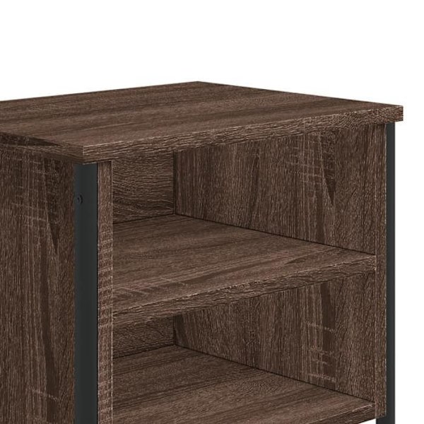 Nattels med hylder 40 x 30 x 40 cm af brune ingeniørmaterialer og metal DEC033698 kastanj
