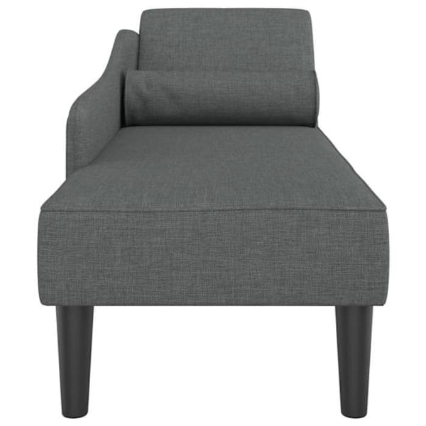 Meridienne chaise longue soffa för inomhusbruk med mörkgråa tygkuddar DEC026079 Grå