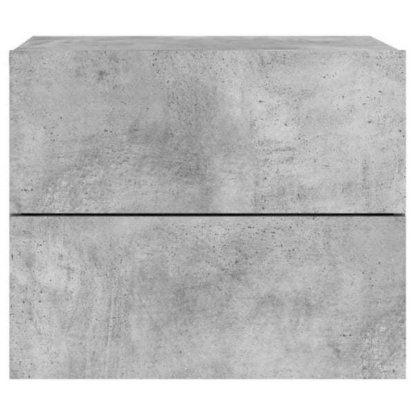 Seinäkiinnitettävä yöpöytä, jossa on LED-valot ja 2 laatikkoa, 50 x 39 x 41 cm, harmaata ENGINEERING-puuta DEC034198 kastanj