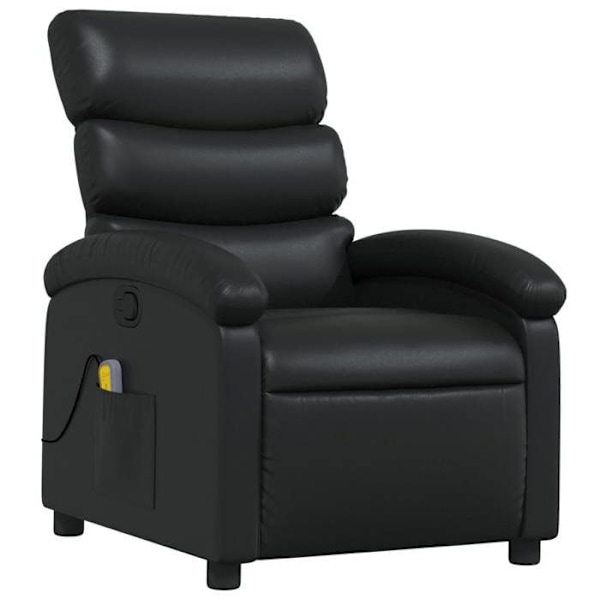 TV afslapningsstol med massagefunktion, justerbar, 6 massagepunkter i sort PVC DEC027040 Svart
