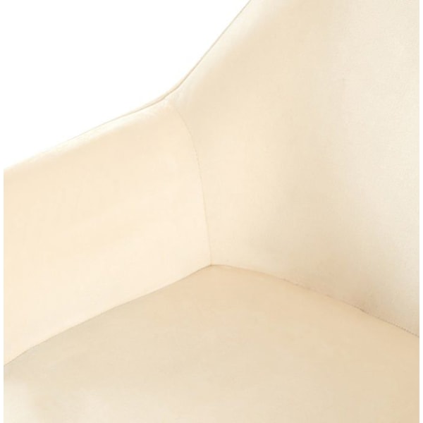 2 kappaleen modernin muotoilun ruokapöytätuolit, vaaleanbeige sametti ja mustat metallijalat 10_0001584 Grädde