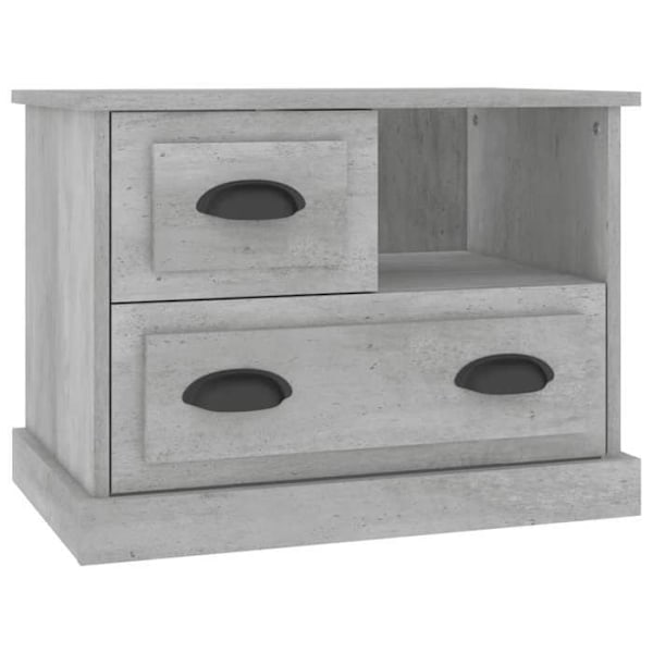Natbord med skuffer og åben hylde 60 x 39 x 45 cm grå ingeniørtræ DEC034057 kastanj