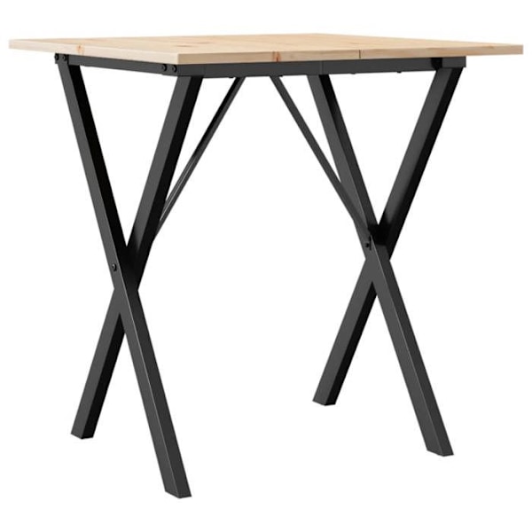 Industrielt design spisebord 70 x 70 x 75 cm i massivt fyrretræ og stål DEC036814 kastanj