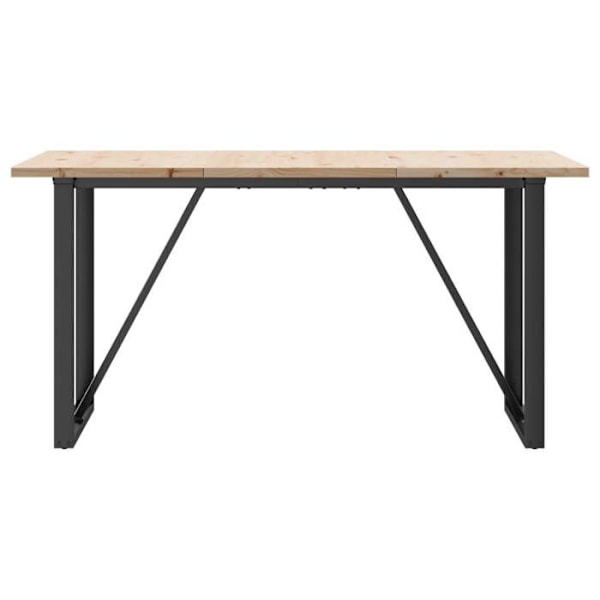 Teollinen design ruokapöytä 160 x 80 x 75,5 cm massiivipuusta ja teräksestä DEC036785 kastanj