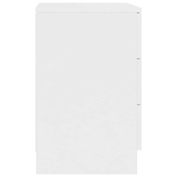Nattesbord med 3 skuffer 38 x 35 x 56 cm hvid ingeniørtræ DEC033319 Vit