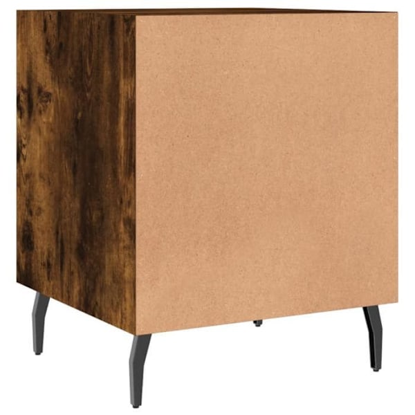 Sæt af 2 natborde med skab med dør 40 x 40 x 50 cm ingeniørtræ brun og jern DEC035119 kastanj