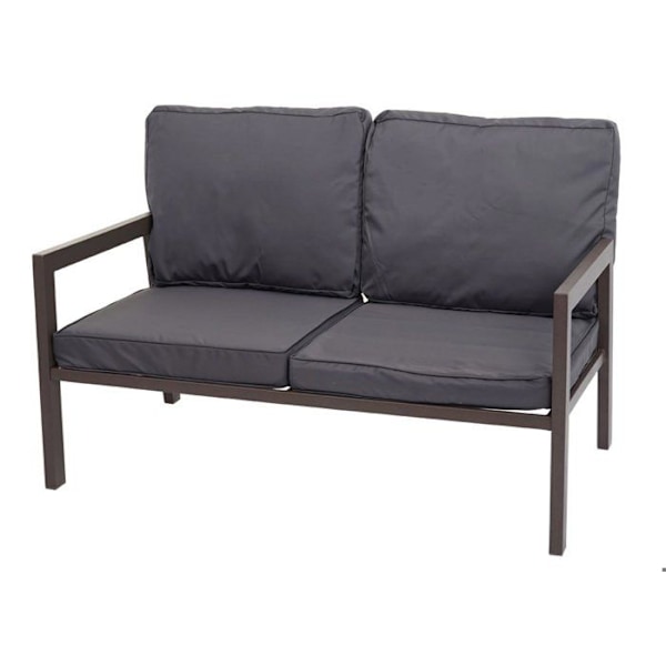 Havemøbel sæt med sofa, stole og bord med metalbelægning og grå puder 04_0006767 Grå