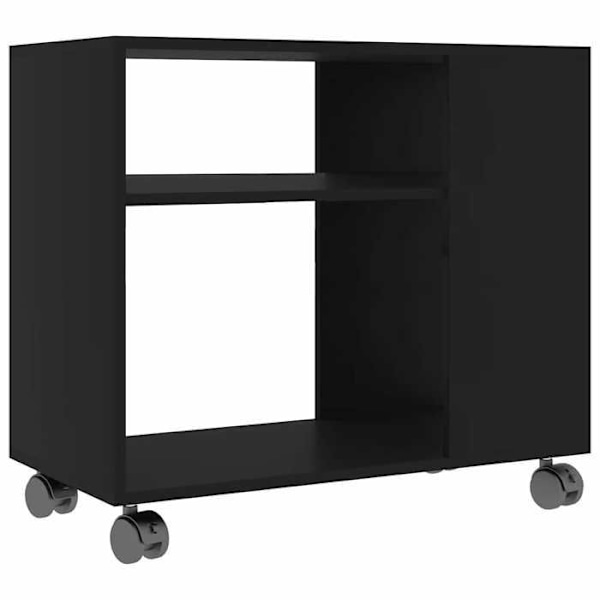 Konsolbord til opholdsstue på hjul 70 x 35 x 55 cm sort ingeniørtræ DEC032504 kastanj