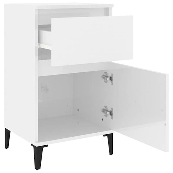 Sæt af 2 natborde med skuffe og rum med dør 40 x 35 x 70 cm hvidt ingeniørtræ DEC035023 Vit