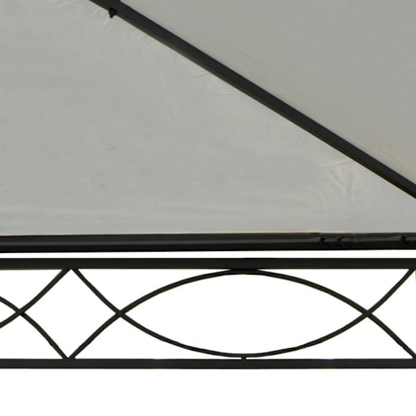 Pergola pavillon struktur stabil 7cm 5x3m creme med sidevæg + myggenet 04_0004082 Grädde
