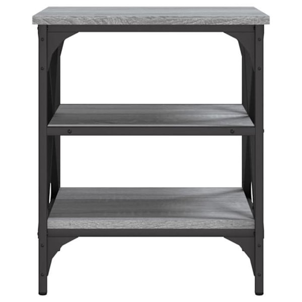 2 kpl sivupöytiä hyllyillä 40 x 42 x 50 cm harmaan insinööripuusta ja teräksestä DEC032647 kastanj