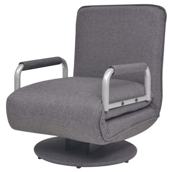 Design og moderne drejelig lounge sæde, sovesofa i mørkegrå stof DEC028662 Grå