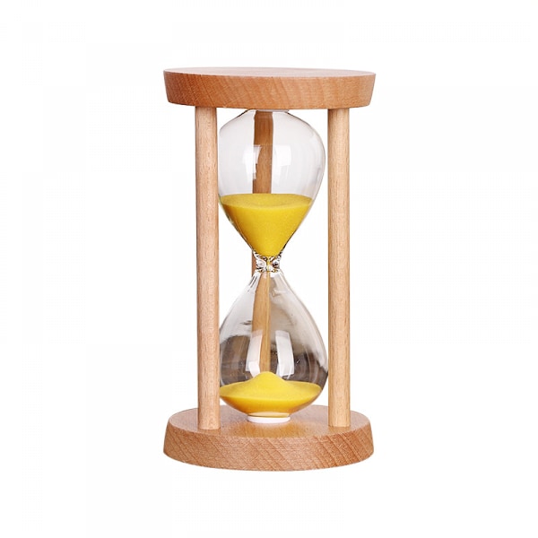 3 Minuters Timglas Sand Timer - Rund Glas Trä Sandklocka