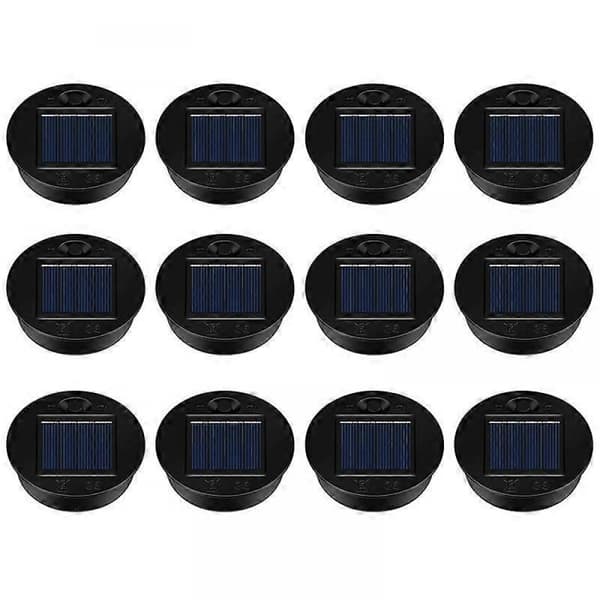 12-pack Ersättningsdelar för solcellslampor, vattentäta LED-solpaneler, lyktlock för utomhusbruk
