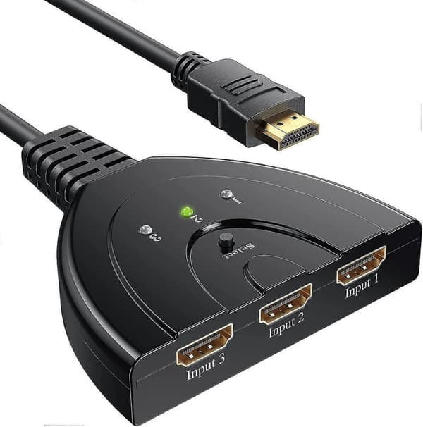 HDMI-switch Gana, HDMI-switch, 3 i 1 HDMI-splitter