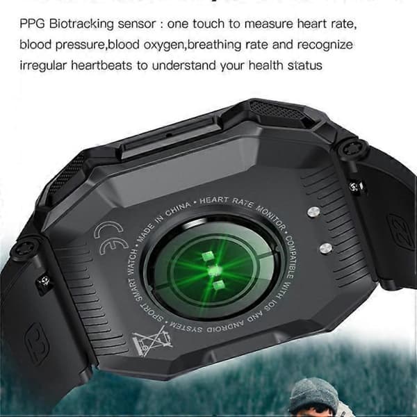 K55 1.85\" IPS Smartklocka Bluetooth Samtal Musikklocka Utomhus Multi-Sportläge Hälsoklocka med Puls Blodtryck Blodsyre