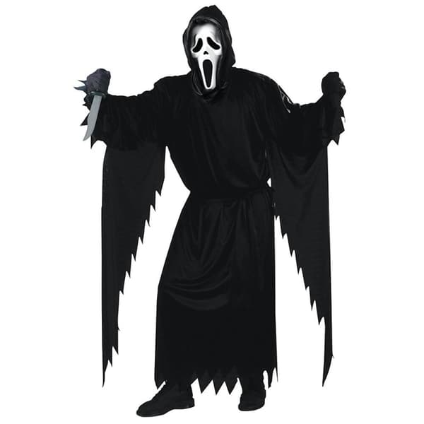 Barn Halloween Scream Cosplay Kostym Spökdräkt med Mask aldult M