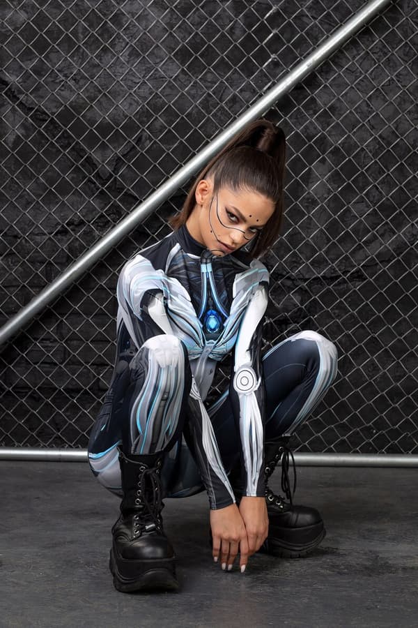 (S) Cyberpunk Kostym Halloween Kostym