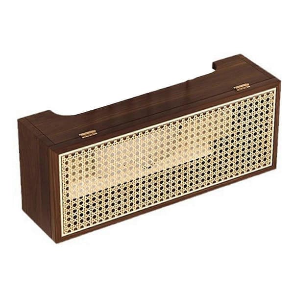 Vintage Massivt Trä Rattan Trådlös Router Förvaringslåda Väggmonterad