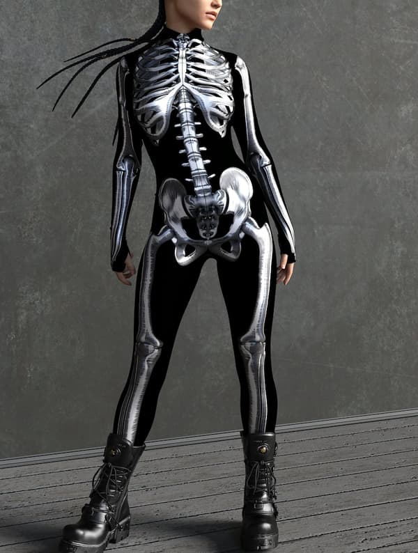 (L) Skelett Kostym, Skelett Bodysuit