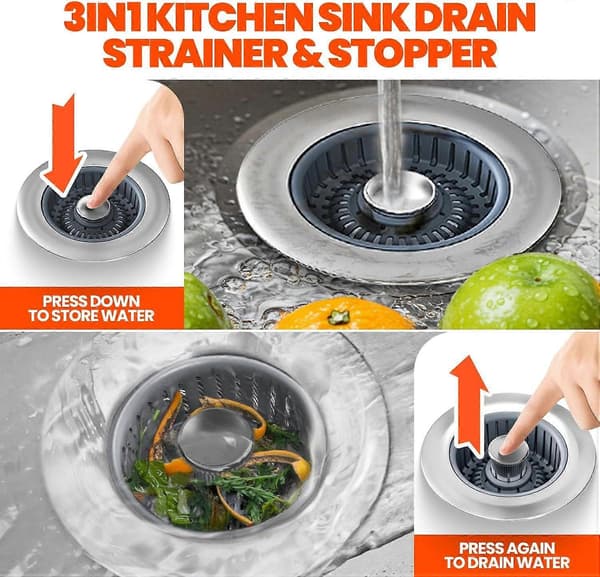 2-pack 3-i-1 diskbänksil och diskbänksplugg, uppgraderat rostfritt stål