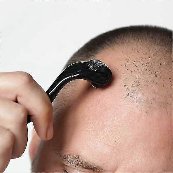 Titanium Microneedle - Microneedle Roller för Hår, Ansiktshud, Skäggvård (0.5 Svart)