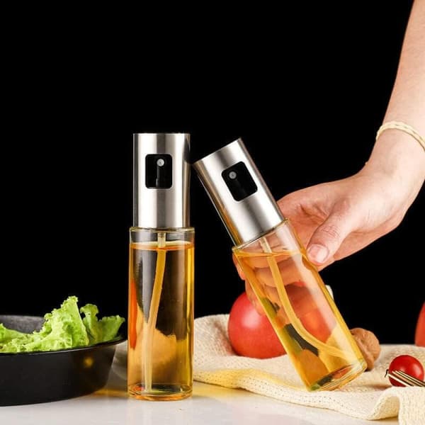4 st Sprayflaska för olja och vinäger – 100 ml silver